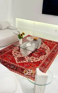 فرش های ماشینی لاکی و سبز متنوع