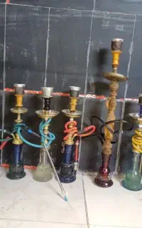 ۷ عدد قلیون برنجی  اصل طعم دار چند ساله