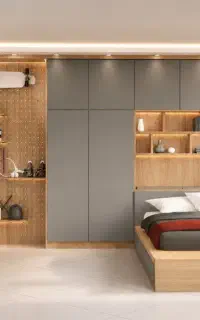 طراحی و ساخت کابینت کمد دیواری تخت کمجا دیواری
