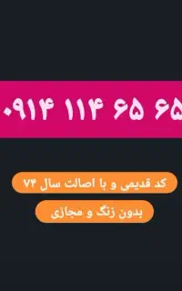 شماره رند قدیمی و فوق لوکس   ۰۹۱۴.۱۱۴.۶۵.۶۵