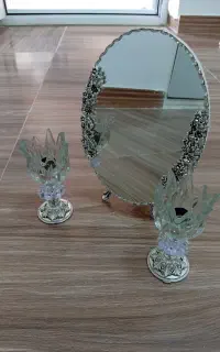 آینه و شمعدان و ست بله برون