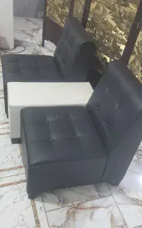 چهارعدد مبل اداری همراه پاف