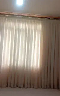 پرده حریر همراه با آستری و میل پرده دوخت پلیسه