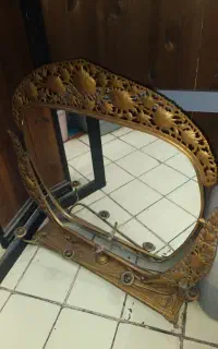 آینه قدیمی قلم کاری برنجی