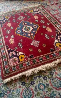 قالیچه دست باف افشاری یک متر ،نیم متر