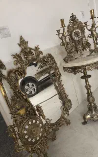 اینه شمعدان برونز