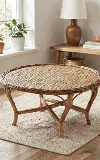 میز جلو مبلی حصیری