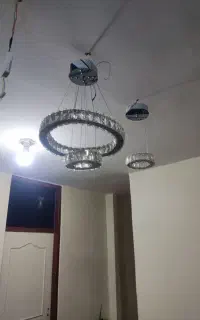 سرویس ۳تیکه لوستر کریستال ال ای دی سقفی