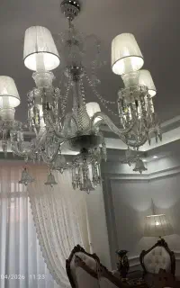 لوستر باکارات قطعات وارداتی شفاف شش شاخه