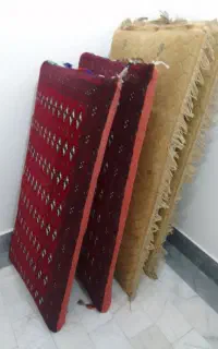 ۲عدد پشتی ترکمنی دست بافت وقرمز