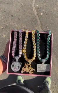 گردنبند فول نگین قفل کلمبیایی