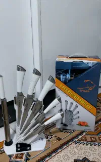 سرویس چاقو همراه با پایه وسوهان وساتور