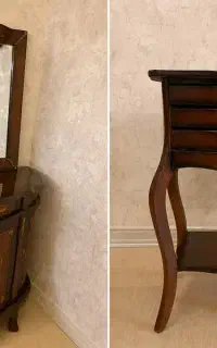 فروش آیینه کنسول معرق کاری و میز تلفن در حد نو