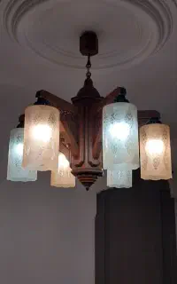 لوستر ۶ شعله چوبی
