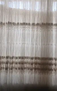 پرده تور گلدار