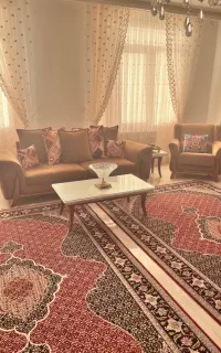 مبل راحتی هفت نفره پارچه مخمل پایه چوب راش
