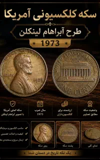 سکه کلکسیونی آمریکا سال ۱۹۷۳ طرح آبراهام لینکن
