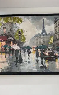 تابلو سبک مدرن پاریس بارانی