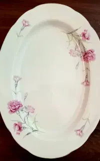 دیس برنج چینی قدیمی طرح گل میخک