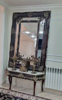 آینه کنسول سلطنتی دو قاب،آینه شمعدان