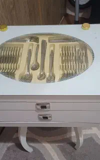 کنسول جا قاشق و چنگالی چوبی پایه دار