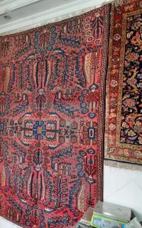فرش انتیک دستبافت مهاباد عتیقه