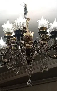 لوستر ۶شاخه ۱۲ چراغ برنز