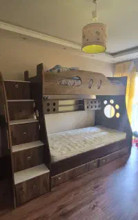 تخت چوبی 2طبقه وتشک