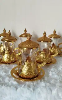 سرویس استکان نعلبکی سلطنتی طلایی
