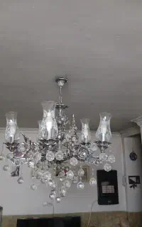 ۲ عدد لوستر برنجی ۵ شاخه کارکرده
