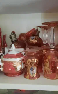 ست استکان و قندان نوستالژی  قدیمی شاه عباسی