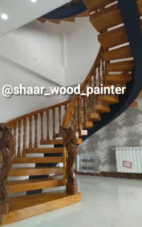 نقاشی تخصصی پله گردون چوبی و فلزی و چوب