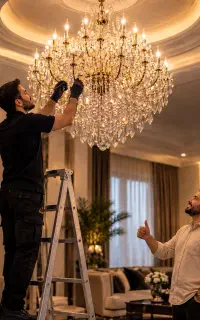 نصب تخصصی انواع لوستر چراغ آویز درکلیه مناطق تهران