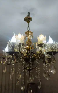 دو عدد لوستر برنز پنج شاخه دوبل