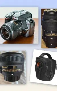 دوربین نیکون D3300 و لنز 55mm f1.8 و لنز 55-300mm