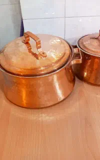 قابلمه مسی چکشی اعلا در دو سایز