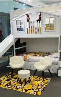 تخت دوطبقه‌چوبی دررنگبندی وابعاددلخواه شما