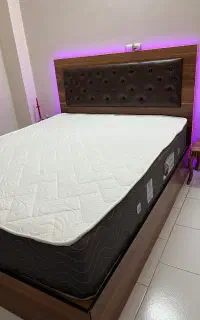 تخت و پاتختی دو نفره با تشک‌ نو کاملا طبی اقساطی