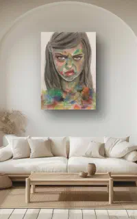 تابلو نقاشی اورجینال با تکنیک پاستل گچی 54×50
