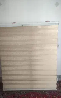 دو عدد پرده زبرا رنگ نسکافه ای
