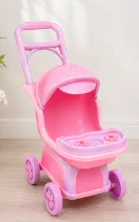 کالسکه اسباب بازی عروسک صورتی بی بی لند
