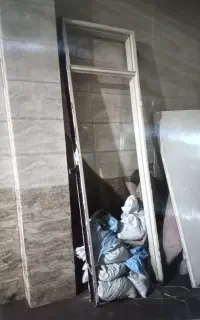 درب چوبی چهارچوب اهن سنگین