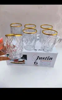 استکان لب طلایی شفاف