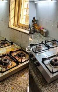 چربی های دور گازت رو پاک کن