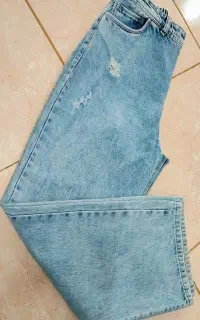 شلوارلی نیم بگ دخترانه آبی