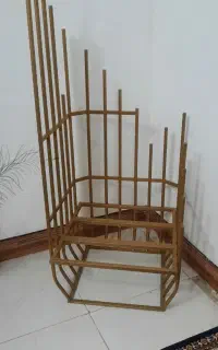 صندلی فلزی بدون کفی دورنگ طلایی ونقره ای