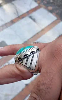 انگشتر نقره مردانه فیروزه نیشابور