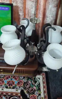 لوستر پنج حبابی در حد نو