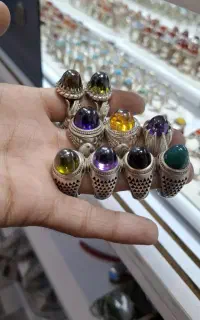 انگشتر نقره کله قندی جفت