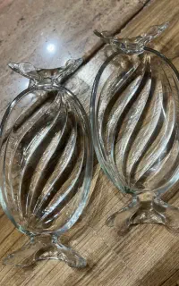 دوعدد ظرف شیشه ای شکلات یا شیرینی خوری نوو